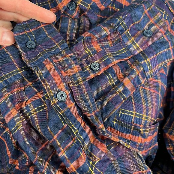 Lucky Brand Plaid Button Down Shirt - Navy and Red - Picture 10 of 15